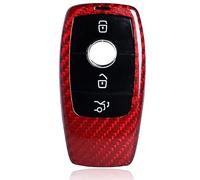 MAX CARBON Schlüsselhülle in roter Carbon-Optik - Kompatibel mit Mercedes-Benz A B C CLA CLS E S GLC GLE GLB GLA G-Klasse - W177 W118 W205 W213 W222 W247 C257 - 2-teilig - GFK Design