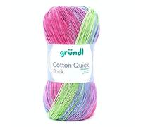 Max Gründl, Cotton Quick Batik Garn, Wolle, 100% Baumwolle (mercerisiert, gasiert) (1 Knäuel, orange-grün-blau-violett)