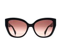 Max Mara Cat Eye Womens Shiny Schwarz Rauch Grau Gradient MM0040 Logo 11 Einheitsgröße