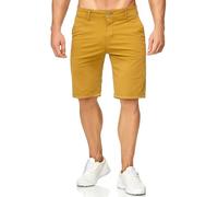 Max Men Herren Chino Shorts Capri 3/4 Hose Stretch Bermuda Sommer, Farben:Gelb, Größe:30W