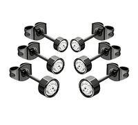 Max Palmer - 3 Paar Ohrstecker Set mit Swarovski Kristall [02.] - schwarz - klar