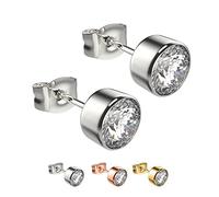 Max Palmer - 925 Silber - Ohrstecker mit Swarovski Kristall - [03.] silber - 5mm