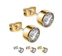 Max Palmer - 925 Silber - Ohrstecker mit Swarovski Kristall - [09.] gold - 5mm