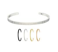 Max Palmer | Armband/Armreif mit Spruch - Gravur Believe IN Yourself | Silber, Schwarz, Gold oder Roségold | Damen, Herren, Kinder | Charm/Bracelet | Bangle