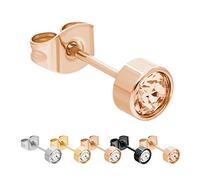 Max Palmer - Ohrstecker mit Swarovski Kristall [17.] Stecker: rosegold | Kristall: pfirsich | Kristall: 3mm