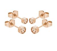 Max Palmer - Ohrstecker Set mit Kristall [05.] - rosegold - pfirsich