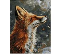 max stitch design Fox Sideview Kreuzstich-Set aus Baumwolle, 14 Karat Baumwolle, 150 x 200 Stiche, 26 x 36 cm, Kreuzstich-Set mit Fuchs