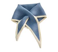 Max-Tonsen Dreiecks-Schals für Damen, Halstuch für Damen, Kreuzschal für Damen, koreanische Version, gestrickter Wollkragen, Kreuzschal, Mini-Schal, Blau