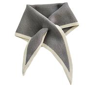 Max-Tonsen Dreiecks-Schals für Damen, Halstuch für Damen, Kreuzschal für Damen, koreanische Version, gestrickter Wollkragen, Kreuzschal, Mini-Schal, Grau