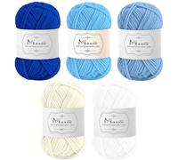 Maxee Häkelgarn 250g (50g*5 Farbe), Acryl Wolle Zum Stricken, Garn zum Häkeln und Stricken, Hand Knitting Yarn Set, Handstrickgarn Baumwollgarn für Häkeln, Wolle zum Stricken und Kunsthandwerk