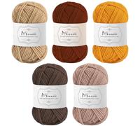 Maxee Häkelgarn 250g (50g*5 Farbe), Acryl Wolle Zum Stricken, Garn zum Häkeln und Stricken, Hand Knitting Yarn Set, Handstrickgarn Baumwollgarn für Häkeln, Wolle zum Stricken und Kunsthandwerk #15