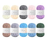 Maxee Häkelgarn 500g (50g*10 Farbe), Acryl Wolle Zum Stricken, Garn zum Häkeln und Stricken, Hand Knitting Yarn Set, Handstrickgarn Baumwollgarn für Häkeln, Wolle zum Stricken und Kunsthandwerk