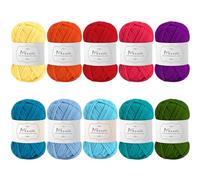 Maxee Häkelgarn 500g (50g*10 Farbe), Acryl Wolle Zum Stricken, Garn zum Häkeln und Stricken, Hand Knitting Yarn Set, Handstrickgarn Baumwollgarn für Häkeln, Wolle zum Stricken und Kunsthandwerk