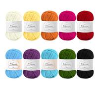 Maxee Häkelgarn 500g (50g*10 Farbe), Acryl Wolle Zum Stricken, Garn zum Häkeln und Stricken, Hand Knitting Yarn Set, Handstrickgarn Baumwollgarn für Häkeln, Wolle zum Stricken und Kunsthandwerk