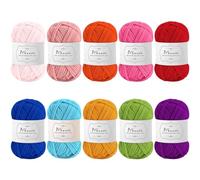 Maxee Häkelgarn 500g (50g*10 Farbe), Acryl Wolle Zum Stricken, Garn zum Häkeln und Stricken, Hand Knitting Yarn Set, Handstrickgarn Baumwollgarn für Häkeln, Wolle zum Stricken und Kunsthandwerk