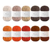 Maxee Häkelgarn 500g (50g*10 Farbe), Acryl Wolle Zum Stricken, Garn zum Häkeln und Stricken, Hand Knitting Yarn Set, Handstrickgarn Baumwollgarn für Häkeln, Wolle zum Stricken und Kunsthandwerk