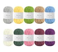 Maxee Häkelgarn 500g (50g*10 Farbe), Acryl Wolle Zum Stricken, Garn zum Häkeln und Stricken, Hand Knitting Yarn Set, Handstrickgarn Baumwollgarn für Häkeln, Wolle zum Stricken und Kunsthandwerk