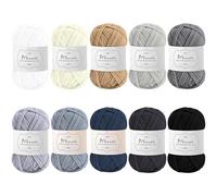 Maxee Häkelgarn 500g (50g*10 Farbe), Acryl Wolle Zum Stricken, Garn zum Häkeln und Stricken, Hand Knitting Yarn Set, Handstrickgarn Baumwollgarn für Häkeln, Wolle zum Stricken und Kunsthandwerk