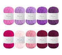 Maxee Häkelgarn 500g (50g*10 Farbe), Acryl Wolle Zum Stricken, Garn zum Häkeln und Stricken, Hand Knitting Yarn Set, Handstrickgarn Baumwollgarn für Häkeln, Wolle zum Stricken und Kunsthandwerk