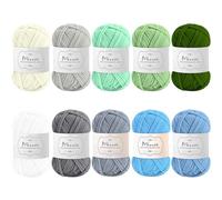 Maxee Häkelgarn 500g (50g*10 Farbe), Acryl Wolle Zum Stricken, Garn zum Häkeln und Stricken, Hand Knitting Yarn Set, Handstrickgarn Baumwollgarn für Häkeln, Wolle zum Stricken und Kunsthandwerk