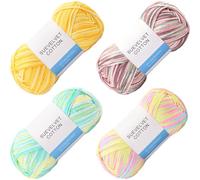 Maxee Handstrickgarn, 400g(4x100g) Häkelgarn, 8 Stränge Bunt Farbverlauf Garn zum Stricken, Weicher Wolle zum Häkeln, Mehrfarbiges Garn zum Stricken Häkeln und Basteln