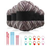 Maxee Handstrickgarn, 500g(5x100g) Häkelgarn, 7 Stränge Bunt Farbverlauf 100% Milch Baumwolle Garn zum Stricken, Weicher Wolle zum Häkeln, Mehrfarbiges Garn zum Stricken Häkeln und Basteln