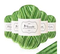 Maxee Handstrickgarn, 5x50 g Häkelgarn, Bunt Farbverlauf Acrylgarn zum Stricken, Weicher Wolle zum Häkeln, Mehrfarbiges Garn zum Stricken Häkeln und Basteln
