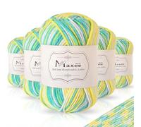 Maxee Handstrickgarn, 5x50 g Häkelgarn, Bunt Farbverlauf Acrylgarn zum Stricken, Weicher Wolle zum Häkeln, Mehrfarbiges Garn zum Stricken Häkeln und Basteln-39