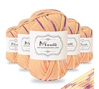 Maxee Handstrickgarn, 5x50 g Häkelgarn, Bunt Farbverlauf Acrylgarn zum Stricken, Weicher Wolle zum Häkeln, Mehrfarbiges Garn zum Stricken Häkeln und Basteln