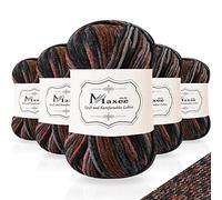 Maxee Handstrickgarn, 5x50 g Häkelgarn, Bunt Farbverlauf Acrylgarn zum Stricken, Weicher Wolle zum Häkeln, Mehrfarbiges Garn zum Stricken Häkeln und Basteln