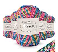 Maxee Handstrickgarn, 5x50 g Häkelgarn, Bunt Farbverlauf Acrylgarn zum Stricken, Weicher Wolle zum Häkeln, Mehrfarbiges Garn zum Stricken Häkeln und Basteln-29