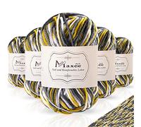 Maxee Handstrickgarn, 5x50 g Häkelgarn, Bunt Farbverlauf Acrylgarn zum Stricken, Weicher Wolle zum Häkeln, Mehrfarbiges Garn zum Stricken Häkeln und Basteln