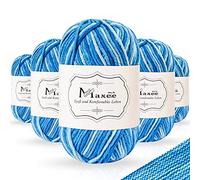 Maxee Handstrickgarn, 5x50 g Häkelgarn, Bunt Farbverlauf Acrylgarn zum Stricken, Weicher Wolle zum Häkeln, Mehrfarbiges Garn zum Stricken Häkeln und Basteln