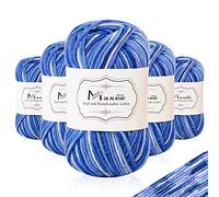 Maxee Handstrickgarn, 5x50 g Häkelgarn, Bunt Farbverlauf Acrylgarn zum Stricken, Weicher Wolle zum Häkeln, Mehrfarbiges Garn zum Stricken Häkeln und Basteln