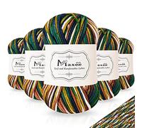 Maxee Handstrickgarn, 5x50 g Häkelgarn, Bunt Farbverlauf Acrylgarn zum Stricken, Weicher Wolle zum Häkeln, Mehrfarbiges Garn zum Stricken Häkeln und Basteln