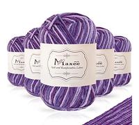 Maxee Handstrickgarn, 5x50 g Häkelgarn, Bunt Farbverlauf Acrylgarn zum Stricken, Weicher Wolle zum Häkeln, Mehrfarbiges Garn zum Stricken Häkeln und Basteln