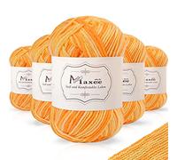 Maxee Handstrickgarn, 5x50 g Häkelgarn, Bunt Farbverlauf Acrylgarn zum Stricken, Weicher Wolle zum Häkeln, Mehrfarbiges Garn zum Stricken Häkeln und Basteln