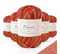 Maxee Handstrickgarn, 5x50 g Häkelgarn, Bunt Farbverlauf Acrylgarn zum Stricken, Weicher Wolle zum Häkeln, Mehrfarbiges Garn zum Stricken Häkeln und Basteln