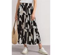 Maxi-Rock mit Volants und Print