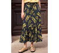 Street One Studio Frauen Maxi-Rock mit Print und Tape-Detail in Blau, Gr: 44
