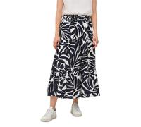 Maxirock CECIL, Damen, Gr. XXL (46), urban dunkelblau, Web, Obermaterial: 100% Viskose, bedruckt, casual, lässig geschnitten lang, Röcke, mit Volants und grafischem Muster (95433864-XXL) urban dunkelb