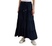Maxirock CECIL, Damen, Gr. S (38), blau (universal blau), Stoff, 100% Viskose, unifarben, comfort fit lang, Röcke Maxirock, Middle Waist (41696535-S) universal blau
