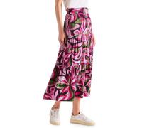 Maxirock STREET ONE, Damen, Gr. 44, magenta dream, Stoff, 100% Viskose, geblümt, comfort fit lang, Röcke Maxirock, Middle Waist (12422849-44) magenta dream