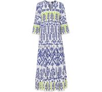 Maxikleid BONPRIX, Damen, Gr. 40, N-Gr, weiß (weiß, blau, grün bedruckt), Obermaterial: 100% Viskose, ausgestellt, Kleider Maxikleid, für besondere Anlässe, aus Viskose, ausgestellte Passform (2894666