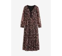 Maxikleid BONPRIX "Maxikleid", Damen, Gr. 44, N-Gr, schwarz (schwarz paisley), Obermaterial: 100% Polyester. Futter: 100% Polyester, ausgestellt, Kleider Maxikleid, aus Polyester, ausgestellte Passfor