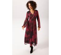 Maxikleid ANISTON CASUAL, Damen, Gr. 40, N-Gr, dunkelrot, bordeaux, dunkelbraun, Netz, Obermaterial: 95% Polyester, 5% Elasthan. Futter: 100% Polyester, bedruckt, figurumspielend knöchelfrei, V-Aussch