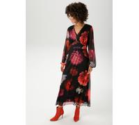 Maxikleid ANISTON CASUAL, Damen, Gr. 40, N-Gr, schwarz, rot, orange, bordeaux, apricot, lila, fuchsia, pink, wollweiß, gelb, hellgrün, hellblau, klahi, braun, Mesh, Obermaterial: 95% Polyester, 5% Ela