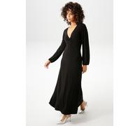 Maxikleid ANISTON CASUAL, Damen, Gr. 40, N-Gr, schwarz, Single Jersey, Obermaterial: 95% Polyester, 5% Elasthan, leicht glänzend, unifarben, figurbetont knöchelfrei, V-Ausschnitt, elastischer Bund mit