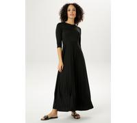 Maxikleid ANISTON CASUAL, Damen, Gr. 40, N-Gr, schwarz, Web, Obermaterial: 100% Polyester, leicht glänzend, unifarben, figurbetont knöchelfrei, Rundhals, Kleider Maxikleid, Rockteil mit Volant aus Pli