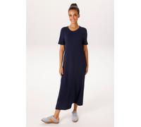Maxikleid ANISTON CASUAL, Damen, Gr. 44, N-Gr, blau, Jersey, Obermaterial: 47% Polyester, 47% Viskose, 6% Elasthan, unifarben, figurumspielend knöchelfrei, Rundhals, Kleider Maxikleid, mit Seitenschli